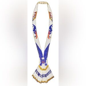 Vintage NOOTKA First Nations Indigenous Glass Beaded Sash Necklace